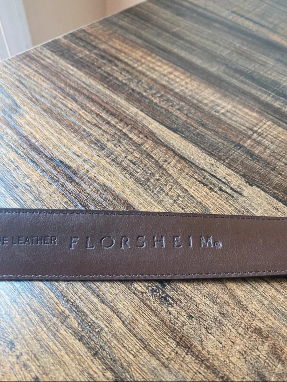 Florshiem Textured Leather Belt, 34”